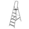 DRABEST Home Steel Ladder with Powder-Coated Finish & Platform – Step Ladder 6 Step with Platform – Lightweight Step Ladder – Foldable Ladder for Home – 125 Kg – 49x197x8cm