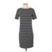 Joe Fresh Casual Dress - Shift: Black Chevron/Herringbone Dresses - Women's Size Small