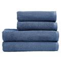 Christy Brixton Bath Towel Set | 2 Bath Towels 2 Hand Towels | Invigorating Textured Finish | Super Absorbent | 4 Piece Bathroom Towel Set | Slate Grey Blue