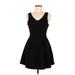 Monteau Casual Dress - Mini: Black Solid Dresses - Women's Size Medium