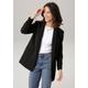 Longblazer LAURA SCOTT Gr. 44, schwarz (schwarz (aus nachhaltigem material)) Damen Blazer