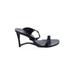 Charles Jourdan Heels: Slip-on Stilleto Cocktail Party Black Print Shoes - Women's Size 7 - Open Toe