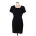 DressBarn Casual Dress - Sheath Scoop Neck Short sleeves: Black Print Dresses - Women's Size 10