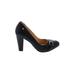 Cole Haan Heels: Pumps Chunky Heel Cocktail Party Black Print Shoes - Women's Size 7 1/2 - Round Toe