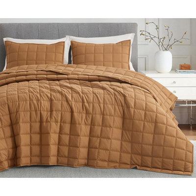 Chezmoi Collection Tencel Modal Bedding Collection TENCEL Quilt Set Polyester/Polyfill in Orange | King | Wayfair Cosmo-Quilt-Terracotta-King