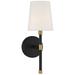 Brody 16" Matte Black & Warm Brass Accents Wall Sconce