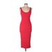 Heart & Hips Casual Dress - Midi Scoop Neck Sleeveless: Red Print Dresses - Women's Size Large