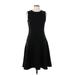 Gap Casual Dress - DropWaist Crew Neck Sleeveless: Black Solid Dresses - Women's Size 10