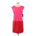 Sharagano Casual Dress - Shift Scoop Neck Sleeveless: Pink Solid Dresses - New - Women's Size 8