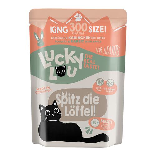 Sparpaket: 24x300g Lucky Lou Adult Geflügel & Kaninchen Katzenfutter nass