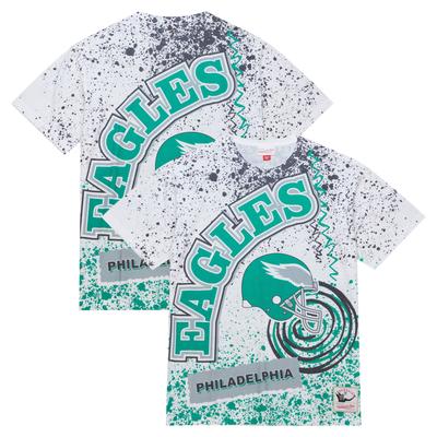 Mitchell & Ness Herren-T-Shirt „Team Burst“ der Philadelphia Eagles mit Sublimierung, weiß Image