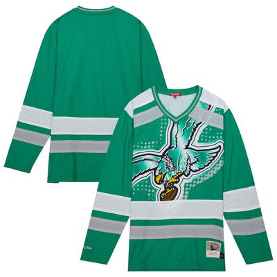 Mitchell & Ness Philadelphia Eagles Big Face 7.0 Langarm-Trikot-T-Shirt für Damen in Grün Image