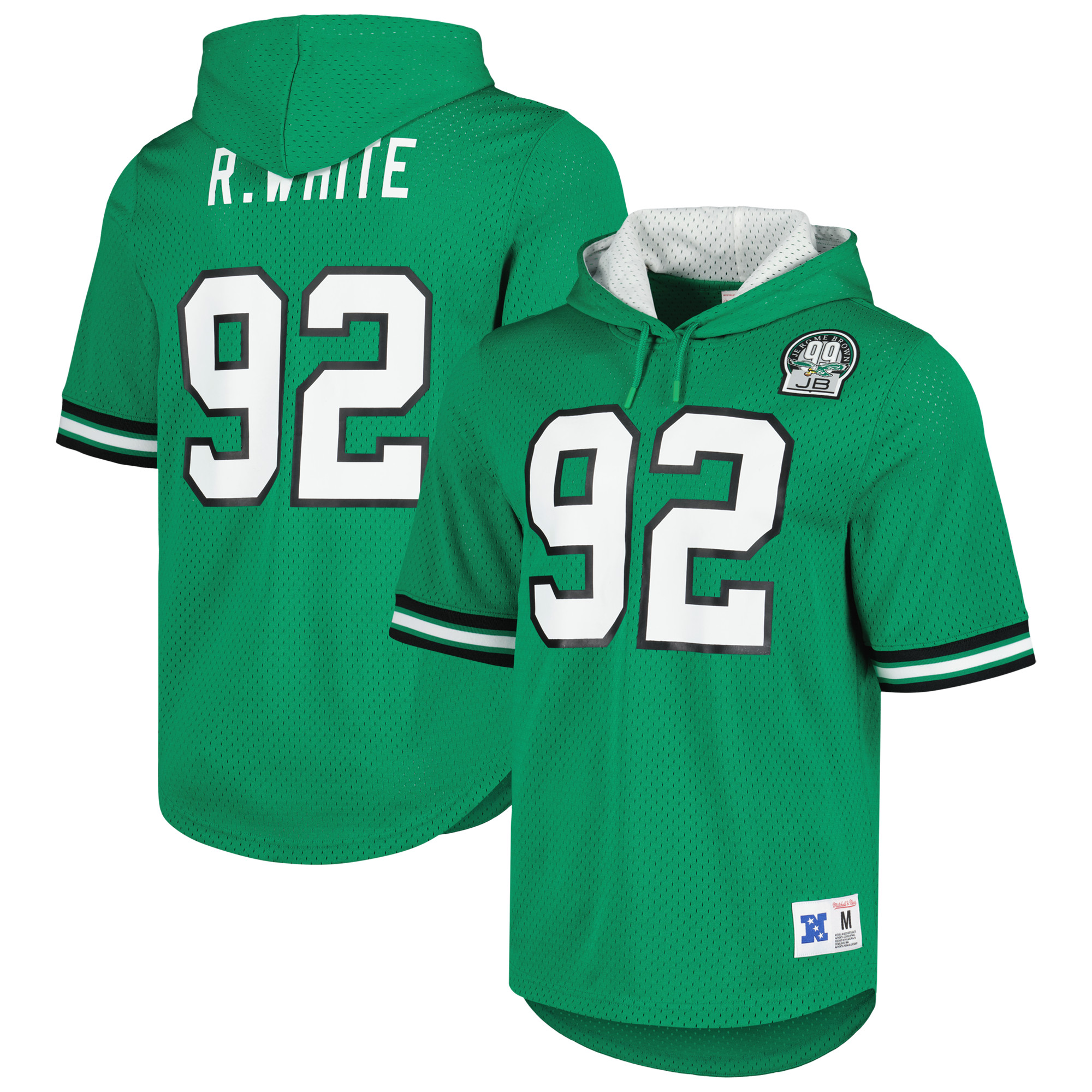 Mitchell & Ness Reggie White Kelly Green Philadelphia Eagles Mesh-Kapuzenpullover mit Namen und Nummer des ehemaligen Spielers Image