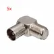 5Pcs/set 90 Degree Right Angled Power Adapter Converter For TV Aerial Cable Connector RF Coaxial F