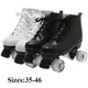 Roller Skates Shoes Microfiber Leather & PU Rubber Adult Men Women Unisex Quad 4 Wheels Skating