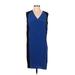 Derek Lam Casual Dress - Shift: Blue Color Block Dresses - Women's Size 2