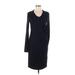 Elie Tahari Casual Dress - Sheath V Neck Long sleeves: Blue Print Dresses - Women's Size Small