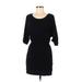 Express Casual Dress - Mini Scoop Neck 3/4 sleeves: Black Print Dresses - Women's Size Medium