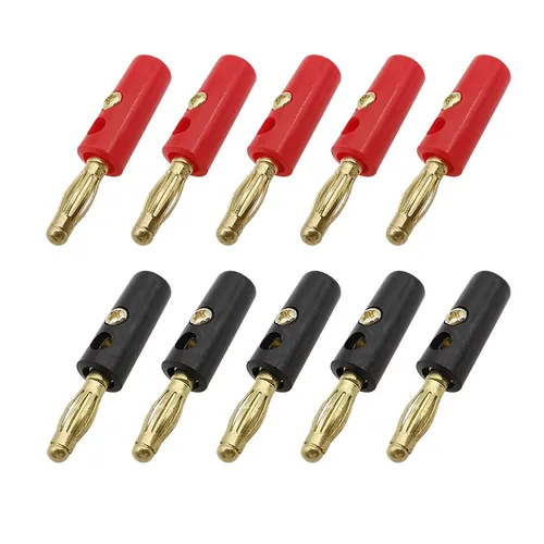 10 Stück vergoldete 4mm Bananen stecker Stecker DIY Tests topfen Bananen löt freie Schraub