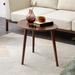 Coffee Table Wood Top Plate Desk Pebble Shaped Sofa Side Table, Walnut