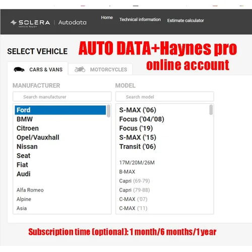 2024 auto data haynes pro online software auto daten reparatur software diagramm unterstützung