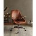 Classic Vintage Grain Leather Office Chair, Mid-Back Swivel Computer Chair with Padded Seat, Armrests and Adjustable Height