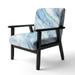 Designart "Blue Silver Spring I" Upholstered Modern Lake House Accent Chair - Arm Chair