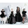 Mode schwarz 11.5 Puppe Kleidung für Barbie Kleid handgemachte Prinzessin Outfits goldblau