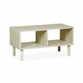 Table basse en cannage - 2 compartiments, 80x40x40cm