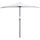 Demi parasol de balcon manivelle acier polyester blanc