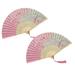 2PCS Halloween Party Supplies Wall Decor Decoration Folding Fan Chinese Hand Fans For Women Foldable Silk Hollowed Fringe Paper Wedding Dancing Home