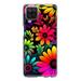 MUNDAZE Samsung Galaxy A42 Shockproof Clear Hybrid Protective Phone Case Neon Rainbow Glow Colorful Abstract Flowers Floral Cover