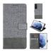 Designed for Samsung Galaxy S23 FE Wallet Case Premium Denim Fabric & Magnetic Closure [3 Card Slots & 1 Side Cash Pocket] [Standing Feature] Card Holder Case Cover for Samsung Galaxy S23 FE Gray