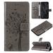 TECH CIRCLE for Google Pixel 8 Pro Wallet Case Flip Folio Tree Embossed PU Leather Kickstand Credit Card Holder Magnetic Wrist Strap Protective Women Case for Google Pixel 8 Pro 6.7 2023 Gray