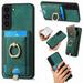 Allytech for Samsung Galaxy S23 Plus 2 in 1 Detachable Wallet Case Retro PU Leather Ring Kickstand Card Slots Case for Women Men Strong Magnetic Shockproof Anti-Scratch Slim Case - Green