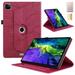 Decase Slim Shell for iPad Pro 11 inch(2022/2021/2020/2018) Case 360 Rotating Cover Premium PU Leather Stand Auto Wake/Sleep Function with Tree Embossed for iPad Air 5/4 Rose
