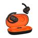 Matoen Wireless Headphones Bluetooth Ear Clip Earphones Touches LED Digital Display Screen Open Ear Clip Headphones with Mic for Sport Gym Orange