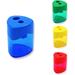 Pencil Sharpeners 4 Pcs Pencil Sharpeners Manual Dual Holes Compact Colored Handheld Pencil Sharpener for Kids with Lid Adults Students School Class Home Office