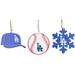 The Memory Company Los Angeles Dodgers Three-Pack Cap, Baseball & Snowflake Ornament Set