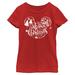 Girl's Youth Mad Engine Mickey Mouse Red & Friends Christmas Ears Graphic T-Shirt