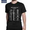 SpaceX Starship Blueprint T Shirt uomo 100% cotone Fun t-shirt O collo Tees manica corta