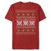 Men's Mad Engine R2-D2 Red Star Wars Christmas Sweater Graphic T-Shirt