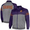 Men's Fanatics Branded Purple/Heather Gray Phoenix Suns Big & Tall Pieced Stripe Raglan Full-Zip Track Jacket