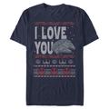 Men's Mad Engine Navy Star Wars I Love You Ugly Sweater Graphic T-Shirt