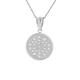 Yantra Tantric Indian Yoga Disc Circle Necklace in Sterling Silver