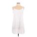 Gap Fit Casual Dress - Shift Scoop Neck Sleeveless: White Print Dresses - Women's Size Large Tall