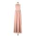 Monique Lhuillier Bridesmaid Cocktail Dress - Maxi: Pink Dresses - Women's Size 0