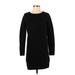 Wilfred Casual Dress - Shift Crew Neck Long sleeves: Black Print Dresses - Women's Size 2X-Small