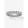 Women's 2 Tcw Round Cubic Zirconia Eternity Band In .925 Sterling Silver by PalmBeach Jewelry in Silver (Size 5)