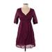 Old Navy Casual Dress - Popover: Burgundy Dresses - Women's Size Small